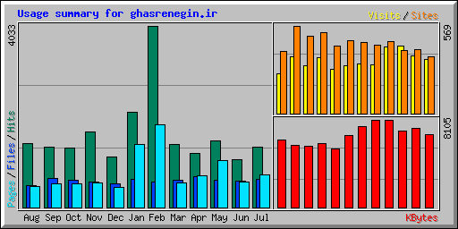 Usage summary for ghasrenegin.ir